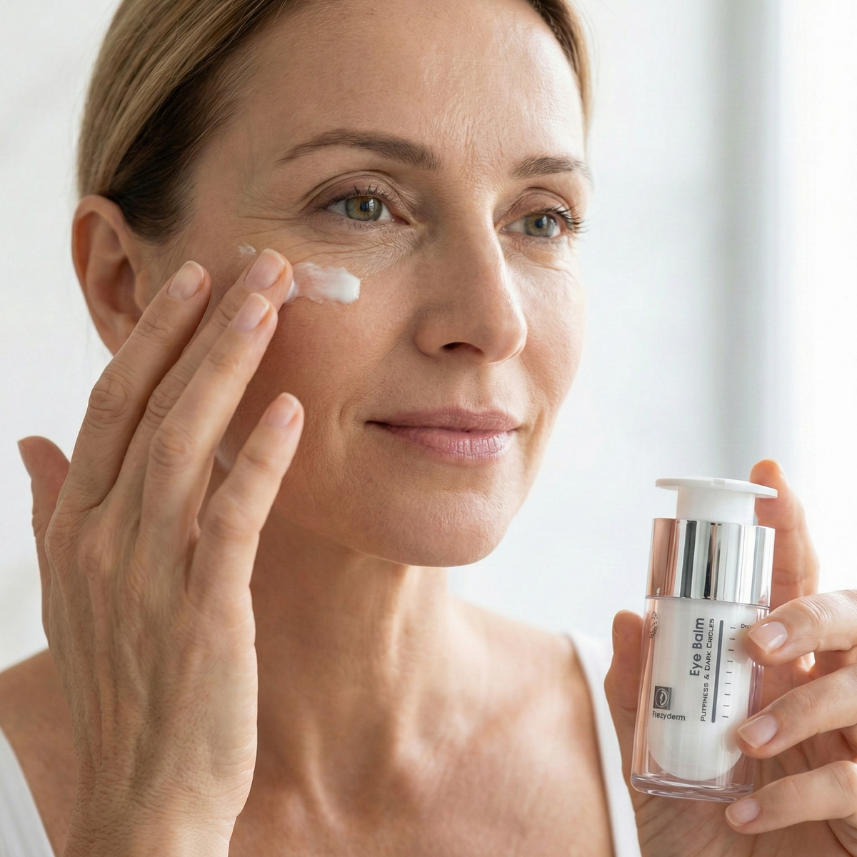 Applying FREZYDERM moisturiser to the face